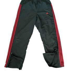 Adidas Men's Vintage Y2K Track Pants Black Red Stripes Size L‎